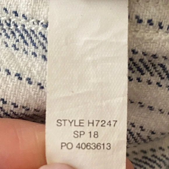 Madewell Emmett Wide-Leg High Waist Pant, White with Blue Stripe Size 25 - Picture 6 of 10